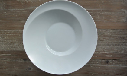 Bord rond Pasta relief wit porselein